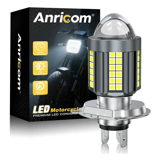 H4 Lâmpada Led Projetor Moto Farol Da 360° Motocicleta 6500k
