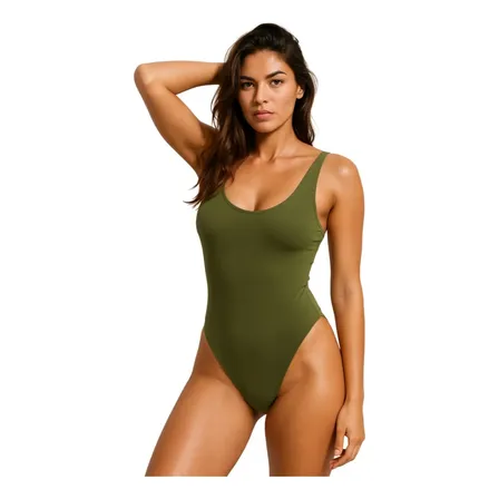 Maiô Feminino Suplex Premium Alça Larga Franzido Casual Verde Lisa G