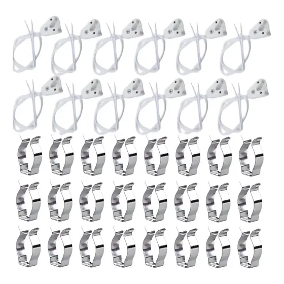 Kit12 Soquetes T8 Com Rabicho Tubo Led +24 Abracadeiras T8