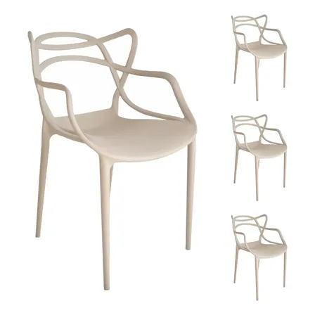 Kit 4 Cadeiras Allegra Novas Cores Lançamento Comércio Allegra Liso Nude