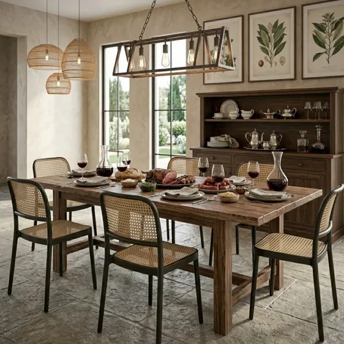 Kit 6 Cadeiras Rattan Mônaco Empilhavél Cozinha Sala Jantar Arabesco Preto Nude