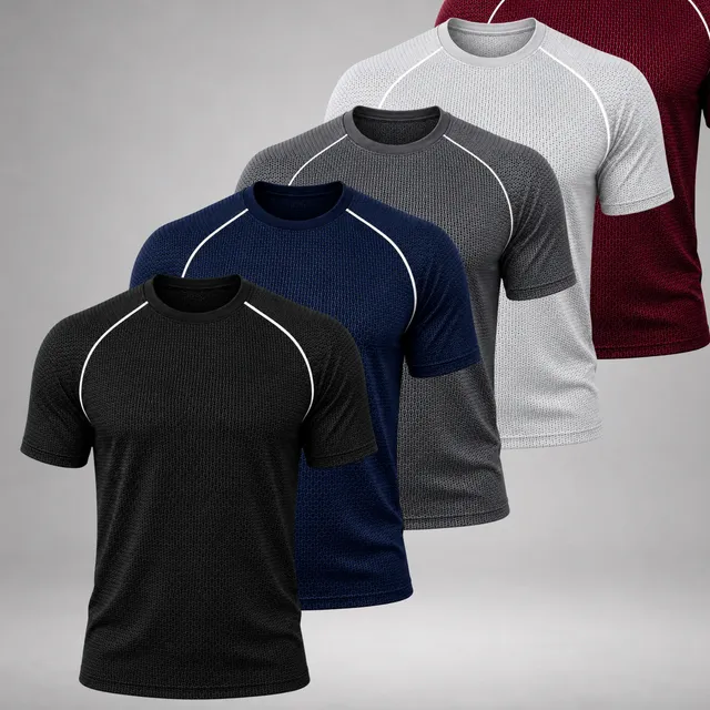 Camiseta Masculina Divine Dry Fit - Kit 5 Unidades P Am C Cc E Vi Det Colmeia G