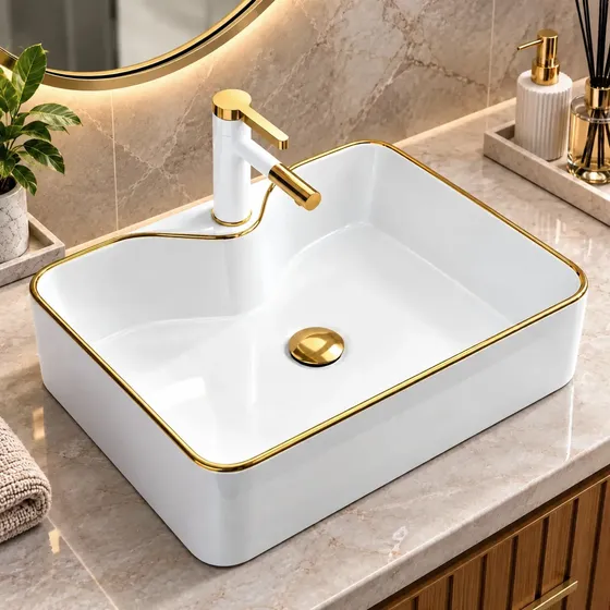 Cuba Pia De Sobrepor Banheiro Porcelana Lavabo