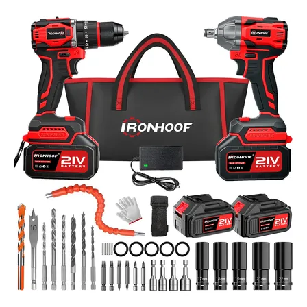 Kit Chave De Impacto Furadeira Parafusadeira Brushless 21v