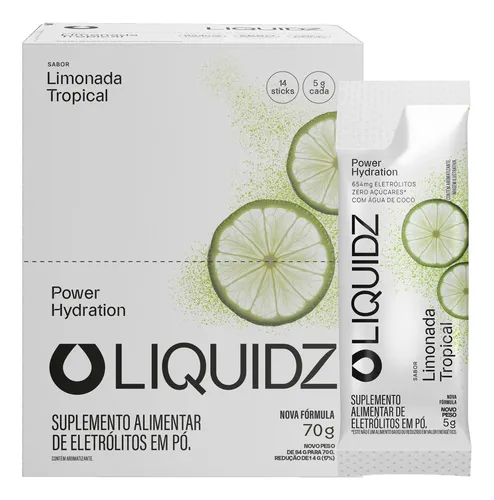 Liquidz® Eletrólitos Zero Açúcar Limonada Tropical 14 Sachês
