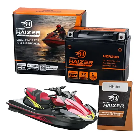 Bateria Haizer 20ah 12v Jetski Yamaha Kawasaki 1 Ano Garanti