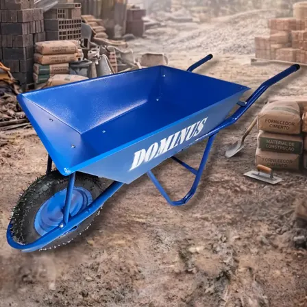 Carrinho De Mão Carriola 65l Pedreiro Reforçado Desmontado Azul