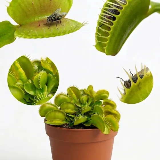 Planta Carnívora Dioneia Muda Natural Com Vaso