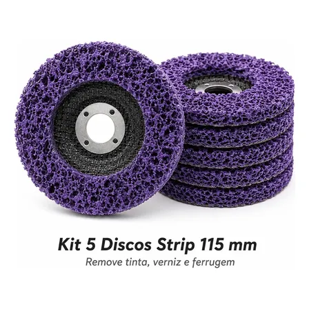 Kit 5 Disco De Limpeza Removedor 115mm Verniz Tinta Top