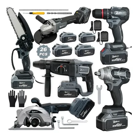 Kit De 6 Ferramentas Elétrica 48v Com 4 Baterias Completo