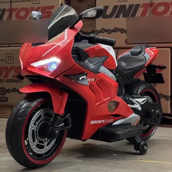 Moto Elétrica Infantil 12v Grande V5r Vermelha