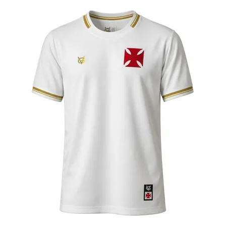 Camisa Vasco Vg Gold Masculina Símbolo Bordado Oficial Branco G