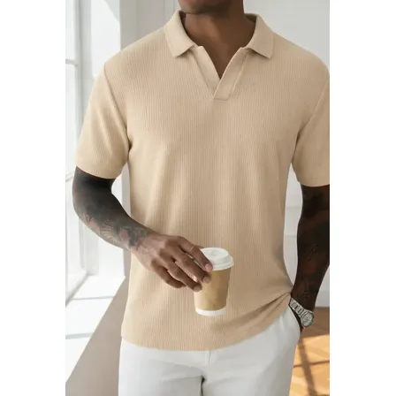 Camiseta Gola Polo Masculina Texturizada Premium Plus Clout Off-white M