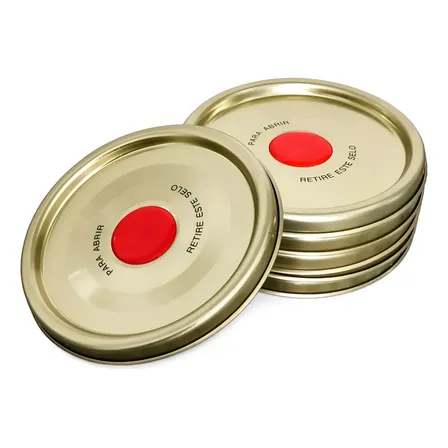 Jogo 24 Tampas Metal Abre Fácil Copo Americano Pudim E Doces Dourado Liso