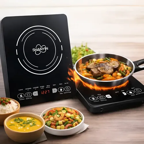 Multifuncional Fogão De Indução Preto Vidro Cerâmica 2000w Preto-220v 220v