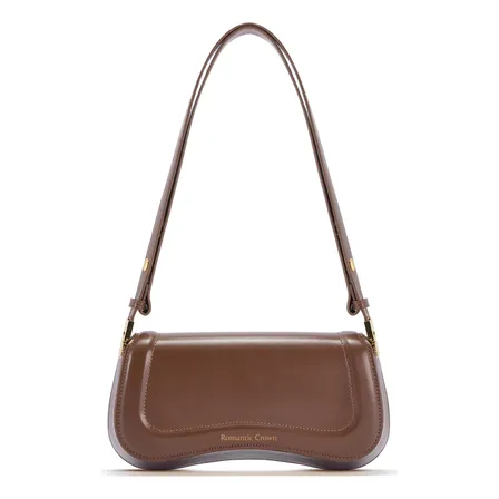 Bolsa Feminina Casual Transversal Minimalista Leve Para Dia Chocolate Liso Níquel