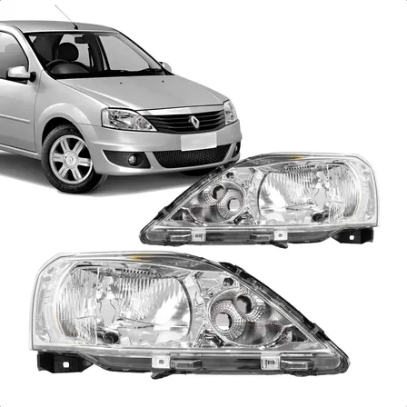 Par Farol Logan 2011 2012 2013 Cromado Ambos Lados Ambos Lados