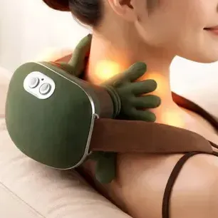 Massageador Pescoço Ombro Recarregável Maozinha Deep 3d Verde-escuro 127/220v