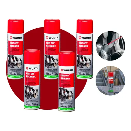 Kit 5 Desengripante Wurth 300ml Antiferrugem Anticorrosivo Bordô