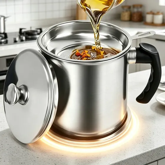 Pote Filtro De Óleo 1,8l Aço Inox 304 Reutilizável Cozinha