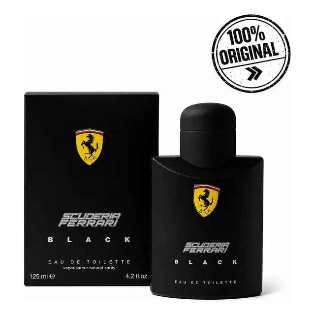 Perfume Ferrari Black 125ml Eau De Toilette Perfume Masculino Importado Original Amadeirado Cítrico