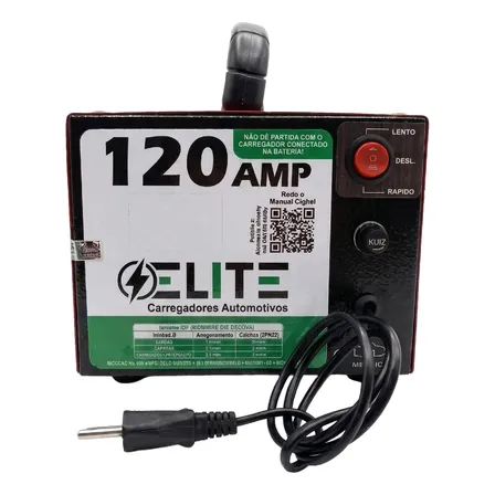 Carregador De Bateria Automotivo 12v 120a Bivolt Elite