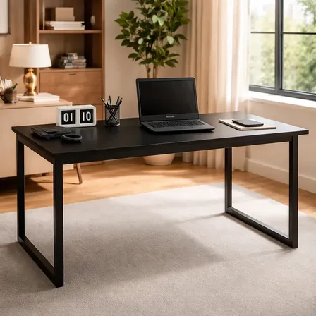 Mesa Escritório Industrial Reforçado Ferro Homeoffice 150x60 Preto