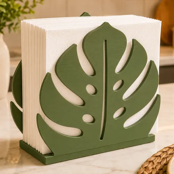 Porta Guardanapo Folha Costela De Adão Decorativo Verde