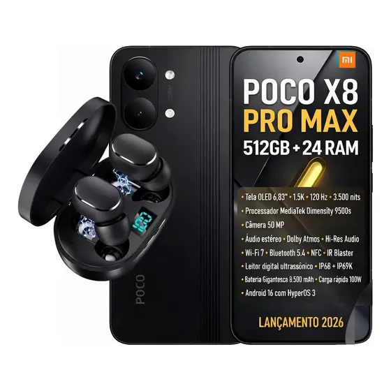 Poco X8 Pro Max 5g 512gb 12+12gb Ram 8500mah Global + Fone