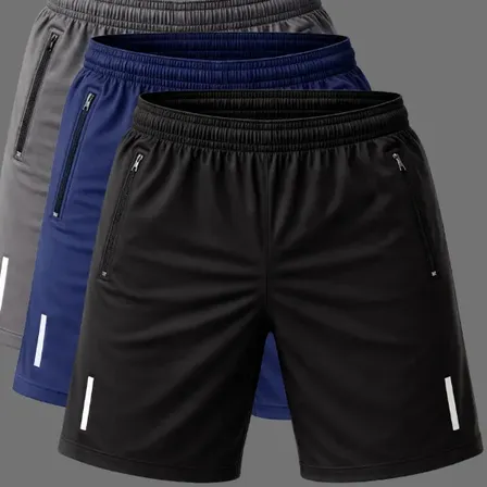 Kit 3 Bermuda Masculina Poliéster Pra Academia Caminhada
