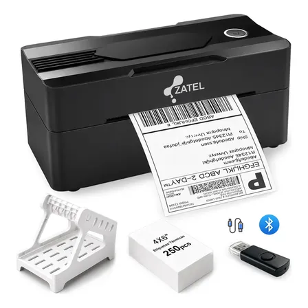 Zatel Impressora Térmica De Etiquetas Usb Bluetooth Portatil Preto 127/220v