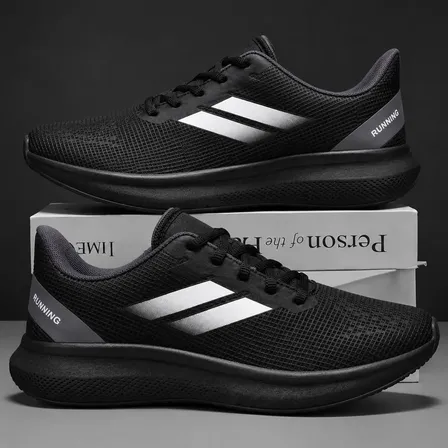 Tenis Academia Masculino Corrida Musculação Caminhada Treino Preto/branco 41