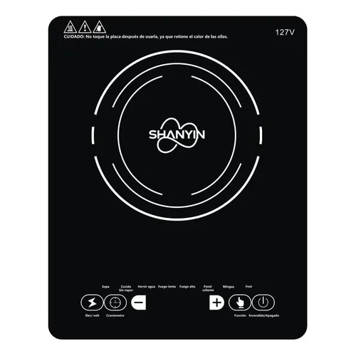 Fogão De Indução Preto Vidro Cerâmica 2300w 1 Boca Preto 127v