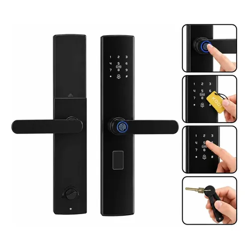 Fechadura Eletronica Digital Desbloqueio Por Impressão Digit Black