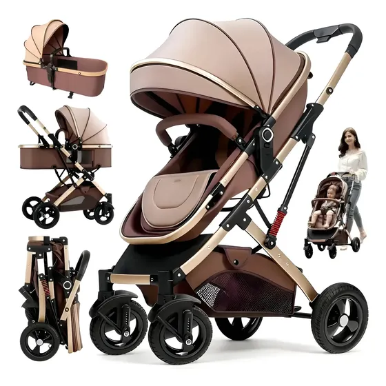3 Em1 Carrinho Passeio Bebê Reversível Berço Moisés Conforto