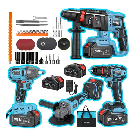 4 Em 1 Kit Ferramenta Elétrica Furadeira Impacto Brushless