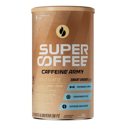 Super Coffee 3.0 380g Caffeine Army Coq10 Cafeína Taurina Vanilla Latte 380g