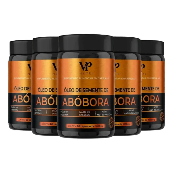 5x Óleo De Semente De Abóbora 1000mg 60 Cápsula Gel Vp Nutri