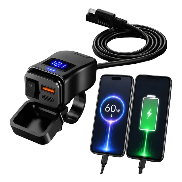 Carregador De Celular Para Moto Usb 3.0 Turbo Prova D'agua