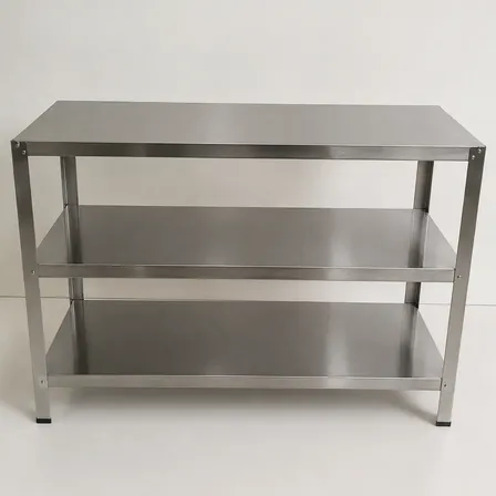 Mesa Bancada Em Inox Açougue 120x50cm 3 Prateleiras
