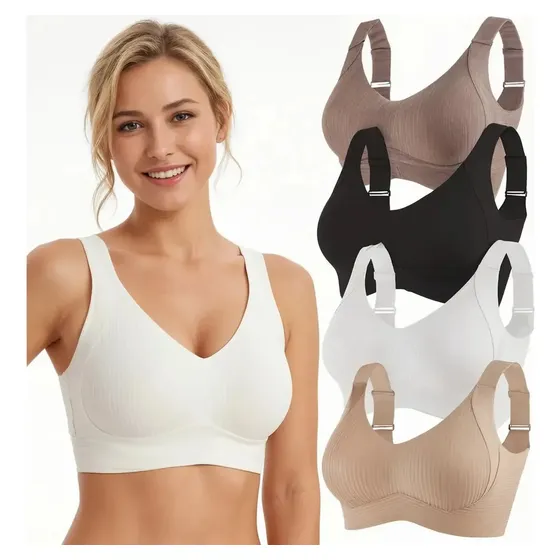 Kit 4 Sutiãs Sem Costura Feminino Confortável Diário