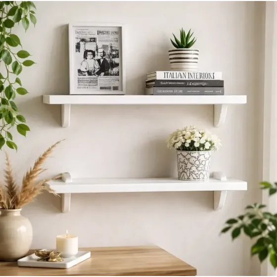 Kit 2 Prateleiras Quarto 70x20 Mdf Suporte Organiza E Decora