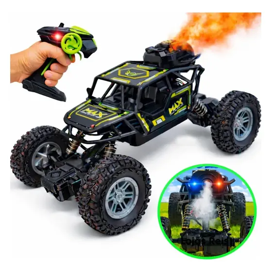 Carrinho Controle Remoto 4x4 Recarregavel Solta Fumaça E Luz