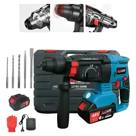 2000w Martelete Perfurador Rompedor Sem Fio 1 Baterias 48v F Azul-celeste 127/220v 50hz/60hz