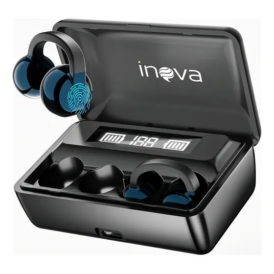Fone De Ouvido Bluetooth Clip-ear Ajustável Redução De Ruído