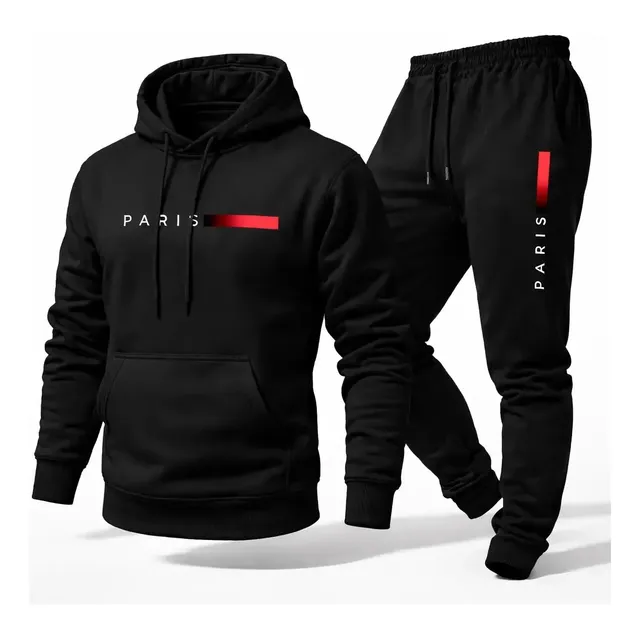 Conjunto Moletom Canguru Com Capuz E Calça Jogger Paris