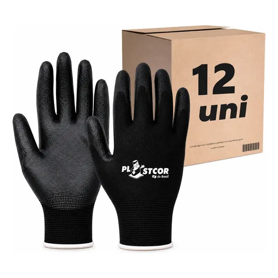 Kit 12 Prs Luva De Pu Multitato Tátil Mecânico Antiestática
