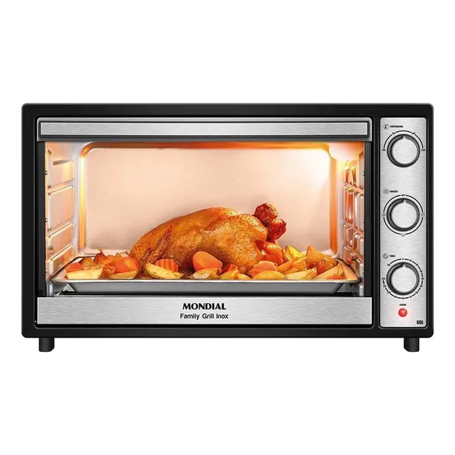 Forno Elétrico Mondial 60l Frn-60-bi 1800w Preto/inox 110v Preto