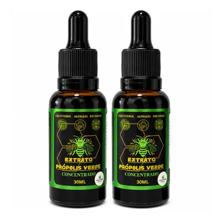 Kit 2 Própolis Verde Extrato 70% Vidro Super Concentrado Natural