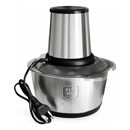 Processador Triturador Elétrico De Alimentos Inox 2 Litros